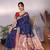 navy blue soft art silk banarasi saree with blouse 