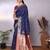 navy blue soft art silk banarasi saree with blouse 