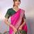 pink soft art silk blend banarasi saree with blouse 