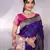 purple silk blend banarasi saree with blouse 