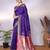 purple soft art silk banarasi saree with blouse 
