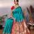 turquoise soft art silk banarasi saree with blouse 