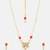 Gold plated kundan red stones necklace set