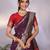 wine soft silk blend banarasi saree with blouse 