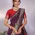 wine silk blend banarasi saree with blouse 