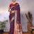 wine soft silk blend banarasi saree with blouse 