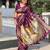 wine soft art silk banarasi saree with blouse 