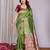 light green soft art silk banarasi saree with blouse 