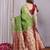 light green soft art silk banarasi saree with blouse 