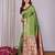 light green soft art silk banarasi saree with blouse 