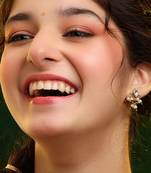 Gold plated kundan yellow stones maang tikka