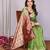 light green soft art silk banarasi saree with blouse 