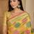 Women's yellow organza zari woven saree with unstitched blouse piece