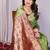 light green soft art silk banarasi saree with blouse 