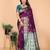 wine soft art silk banarasi saree with blouse 