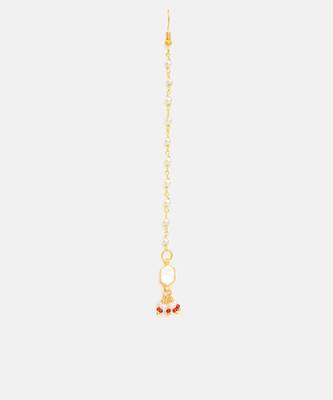 Gold plated kundan maang tikka 4
