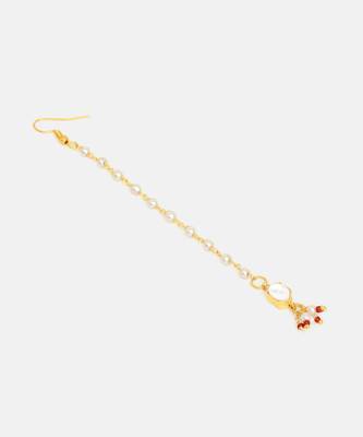 Gold plated kundan maang tikka 5