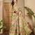Women's pista organza zari woven saree with unstitched blouse piece