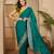 women's rama silk blend chiffon embroidered saree with unstitched blouse piece