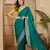 women's rama silk blend chiffon embroidered saree with unstitched blouse piece
