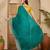women's rama silk blend chiffon embroidered saree with unstitched blouse piece