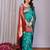turquoise soft art silk banarasi saree with blouse 
