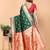 green soft art silk banarasi saree with blouse 