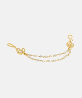 Gold plated kundan hair clip 4