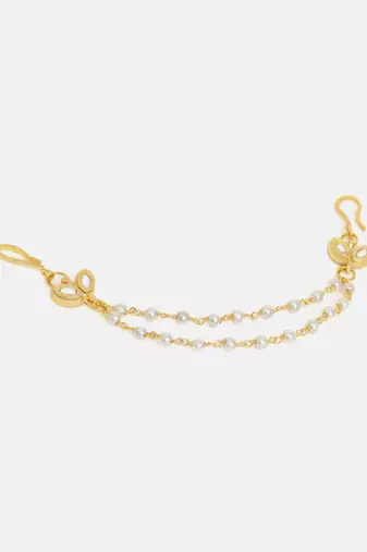 Gold plated kundan hair clip