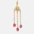 Gold plated kundan red stones hair clip