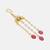 Gold plated kundan red stones hair clip