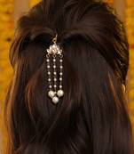 Gold plated kundan hair clip