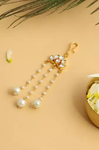 Gold plated kundan hair clip