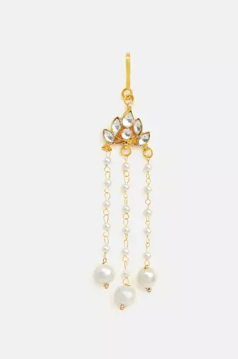Gold plated kundan hair clip