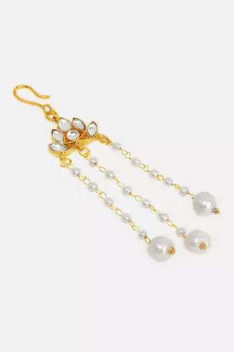 Gold plated kundan hair clip