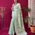 light green silk blend banarasi saree with blouse 