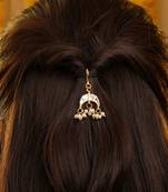 Gold plated kundan hair clip