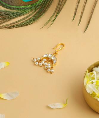 Gold plated kundan hair clip 2