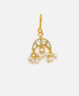 Gold plated kundan hair clip 3