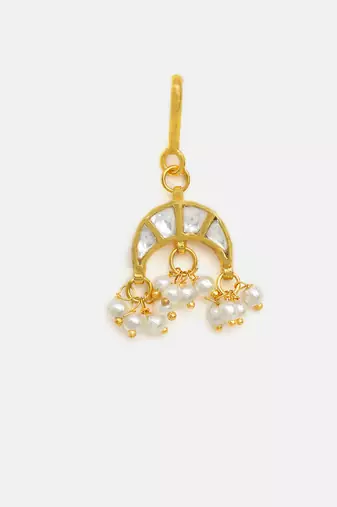 Gold plated kundan hair clip