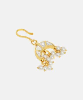 Gold plated kundan hair clip 4