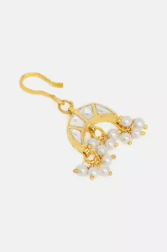 Gold plated kundan hair clip