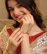 Gold plated kundan red stones haath phool