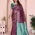 wine silk blend banarasi saree with blouse 