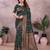 dark green soft art silk banarasi saree with blouse 