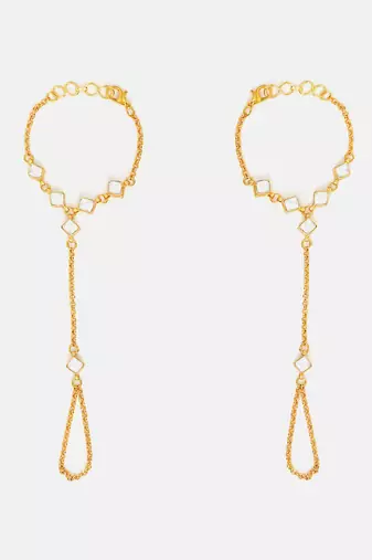 Gold plated kundan haath phool