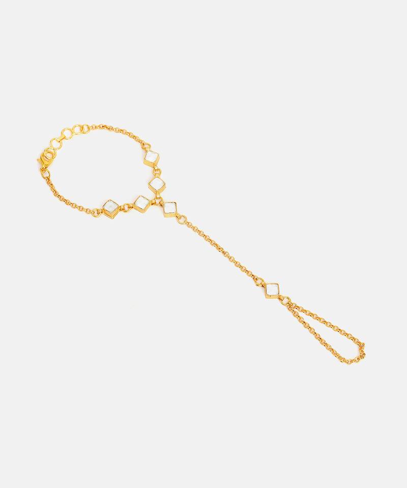 Gold plated kundan haath phool