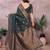 dark green soft art silk banarasi saree with blouse 