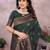 dark green soft art silk banarasi saree with blouse 