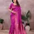 magenta silk blend banarasi saree with blouse 